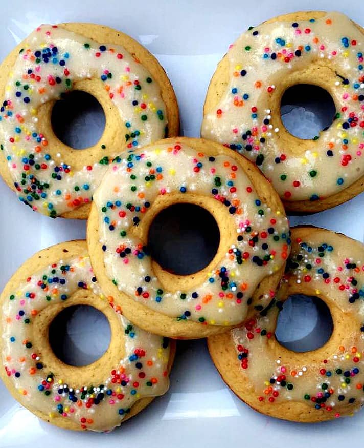 Quick and Easy Vanilla Protein Donuts with Sprinkles