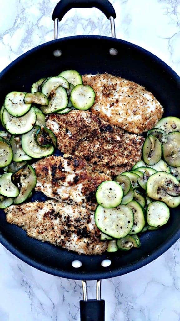 Parmesan Crusted Chicken with Garlic Zucchini