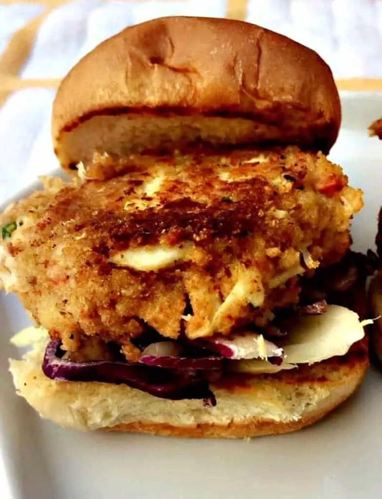 Crab Cake Sliders Crab Cake on a slider bun with Chipotle Mayo