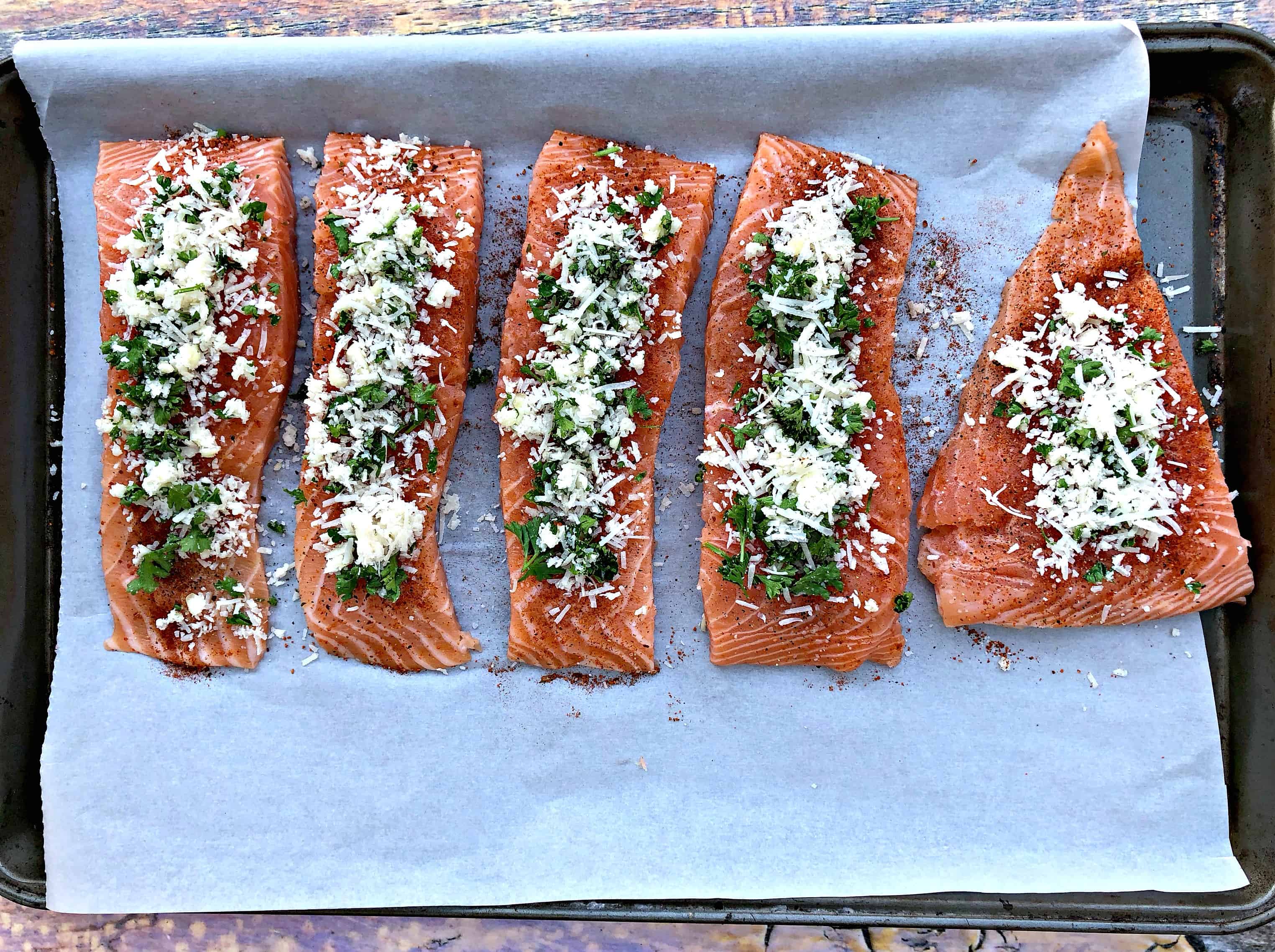 Baked Parmesan Herb Crusted Salmon