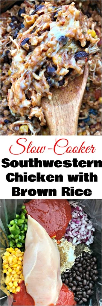 slow cooker southwestern chicken with brown rice