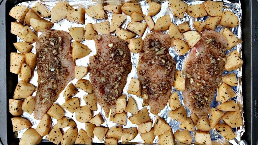 Sheet Pan Garlic Brown Sugar Chicken with Roasted Potatoes