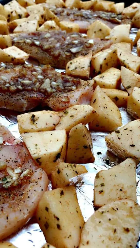 Sheet Pan Garlic Brown Sugar Chicken with Roasted Potatoes - pre-cooked