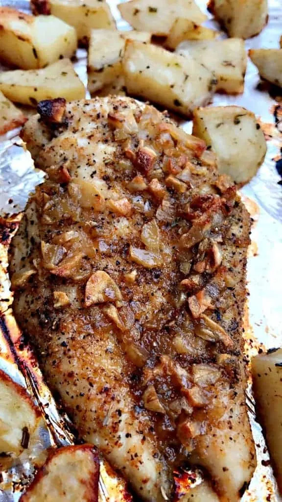 Sheet Pan Garlic Brown Sugar Chicken with Roasted Potatoes