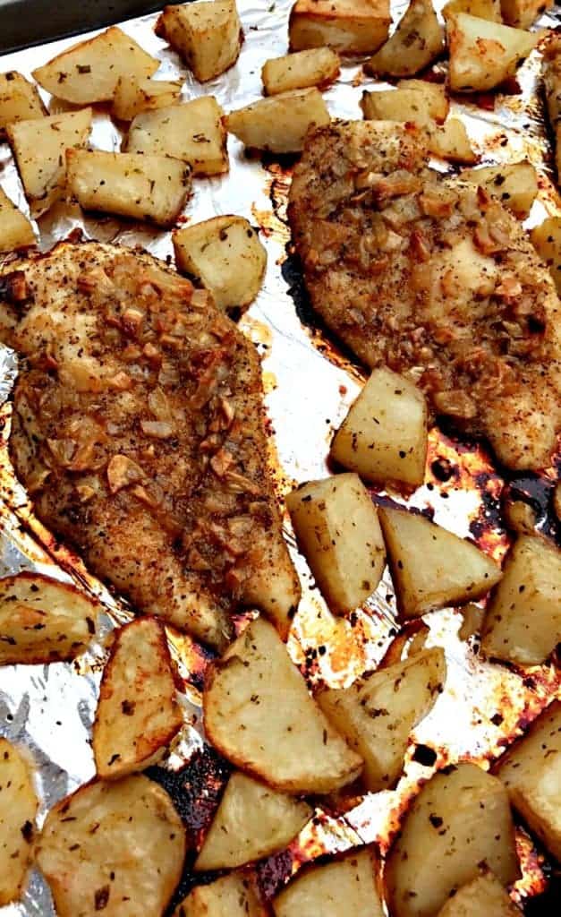 Sheet Pan Garlic Brown Sugar Chicken with Roasted Potatoes