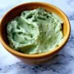 bowl of avocado garlic aioli