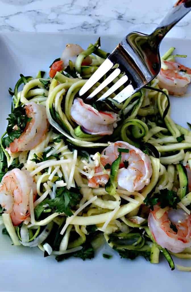 healthy shrimp scampi zucchini noodles