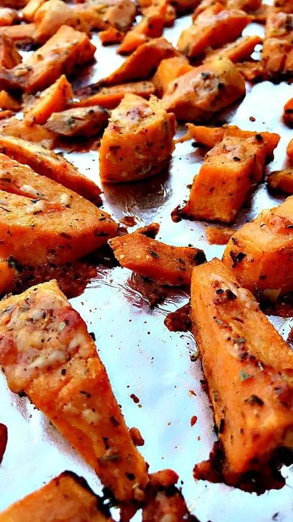 baked parmesan sweet potatoes