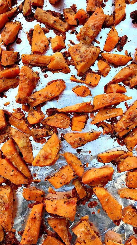 baked parmesan sweet potatoes