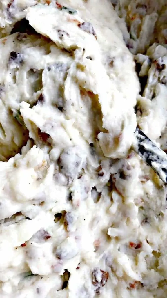 close up of Dutch oven mashed potatoes