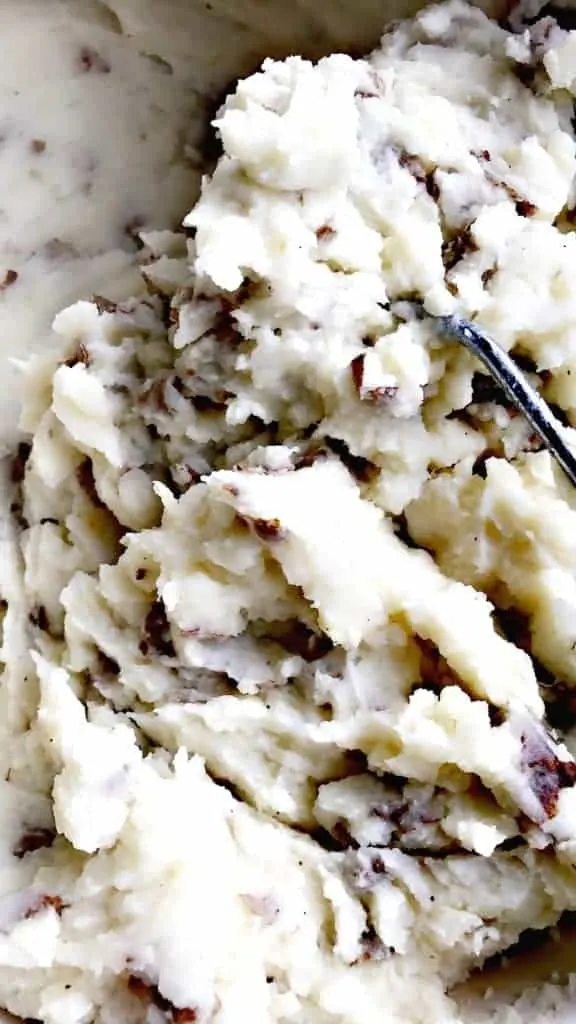 close up of Dutch oven mashed potatoes