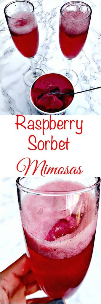 raspberry sorbet champagne mimosas