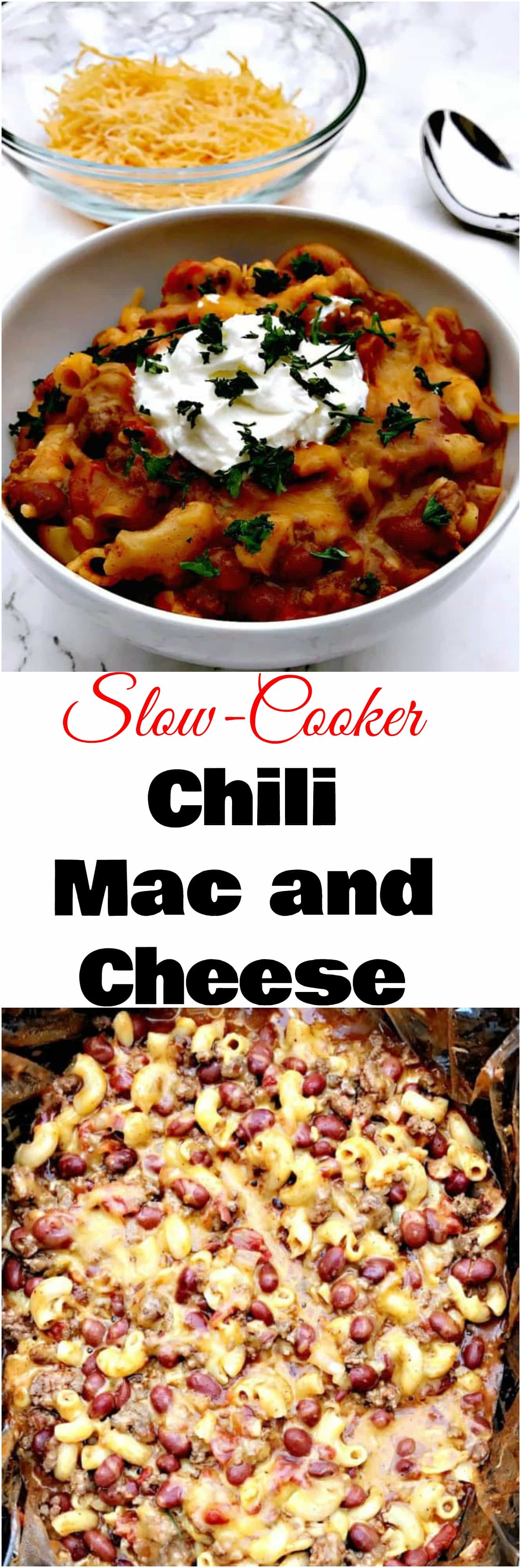 Slow Cooker Chili Mac and Cheese