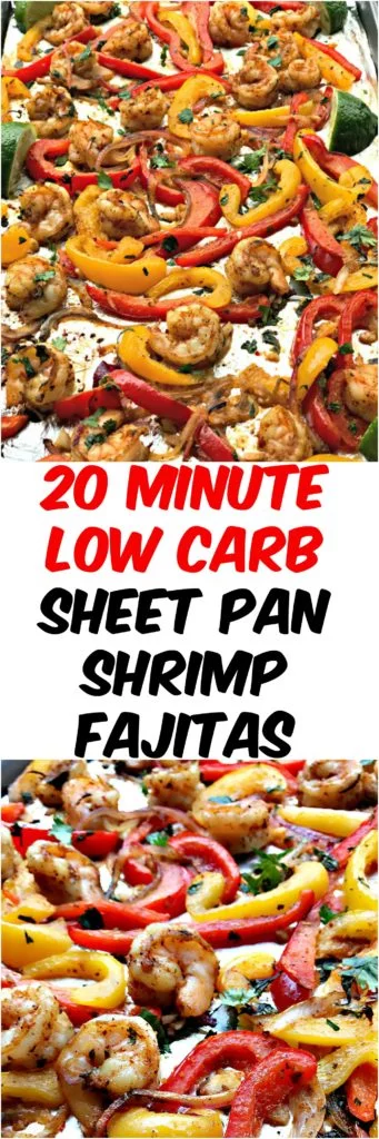 20 minute low carb shrimp fajitas