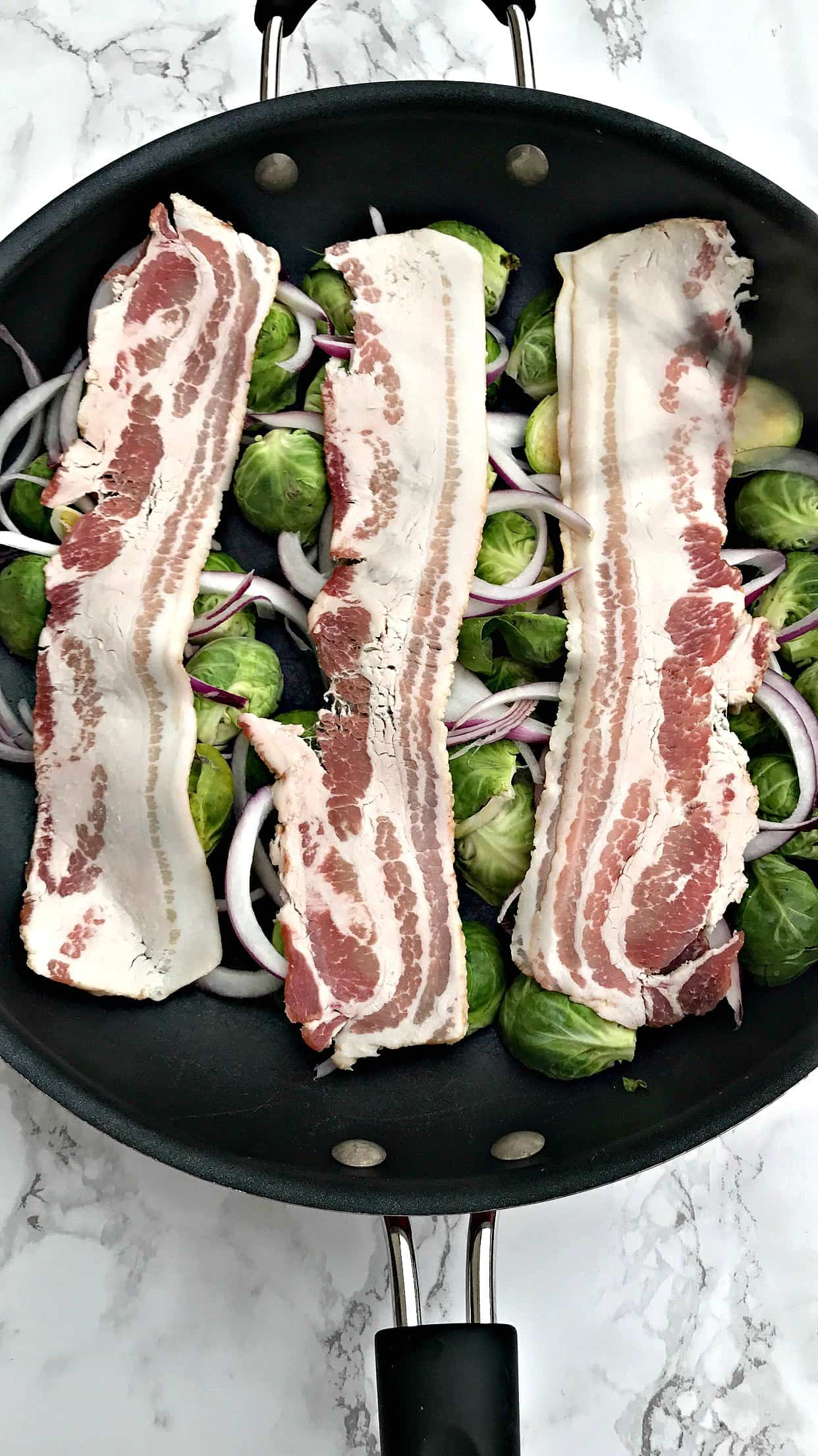 Caramelized Balsamic Bacon Brussels Sprouts with Garlic