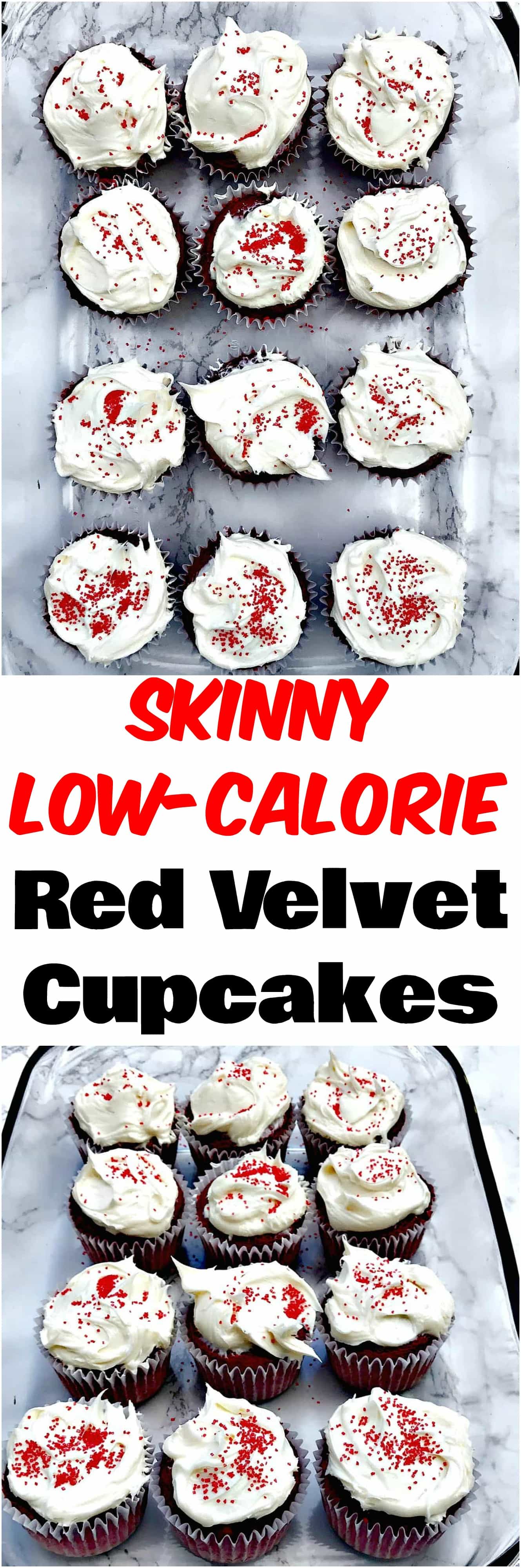 Skinny, LowCalorie Red Velvet Cupcakes with ReducedFat Cream Cheese