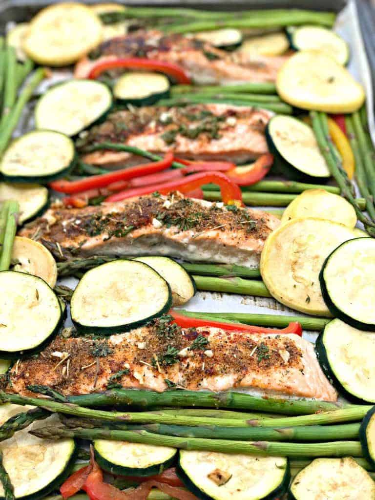 low carb balsamic salmon sheet pan