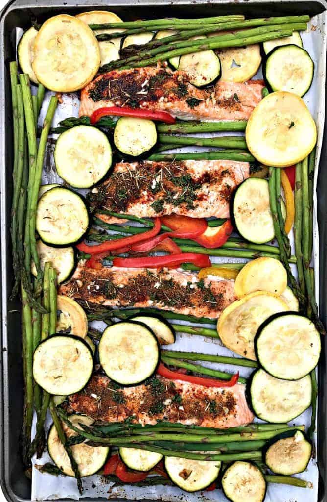 low carb balsamic salmon sheet pan