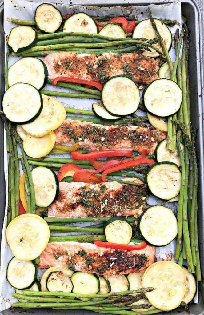 low carb balsamic salmon sheet pan