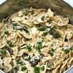 pot of chicken stroganoff