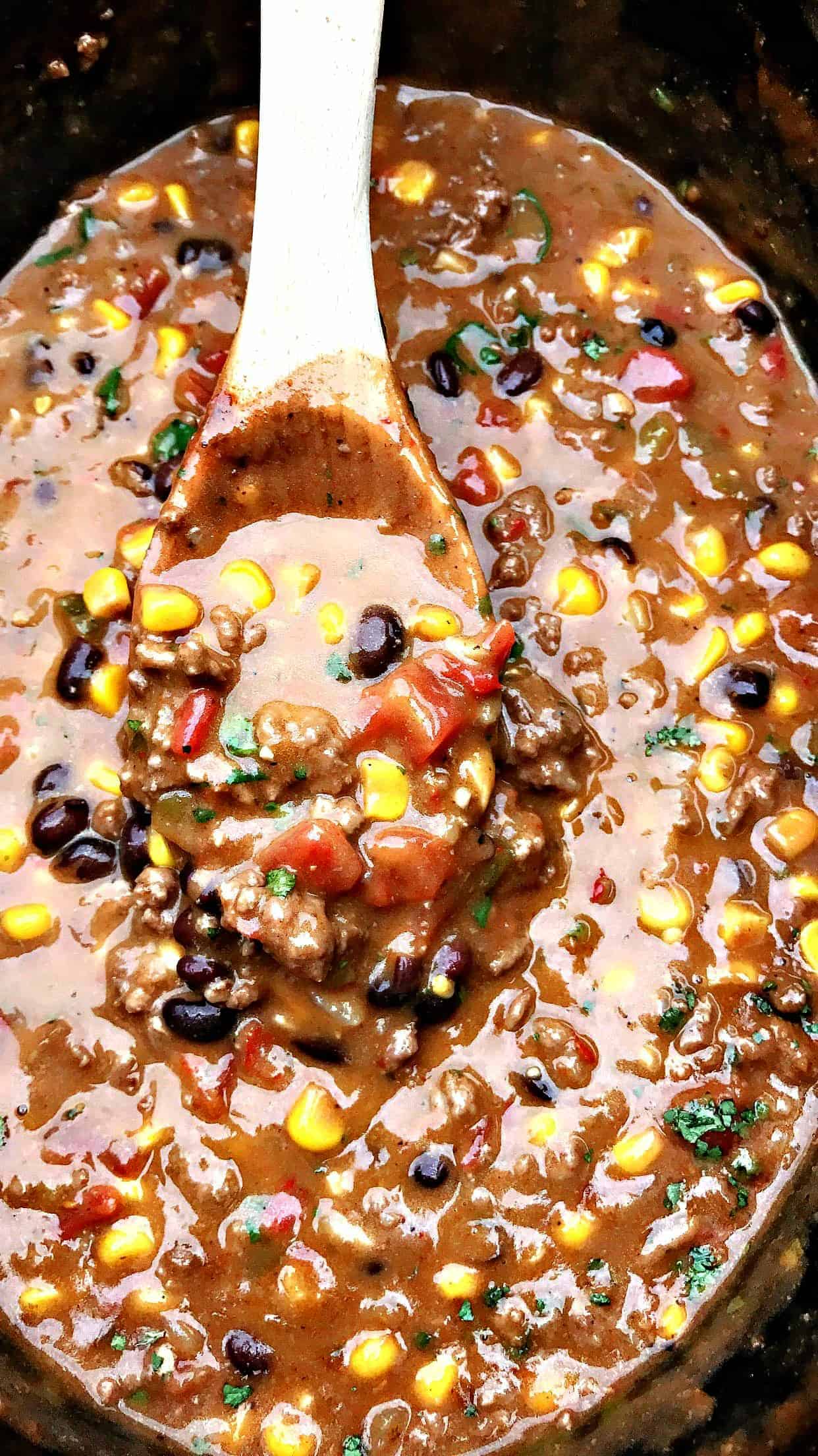 SlowCooker Beef Taco Nacho Chili