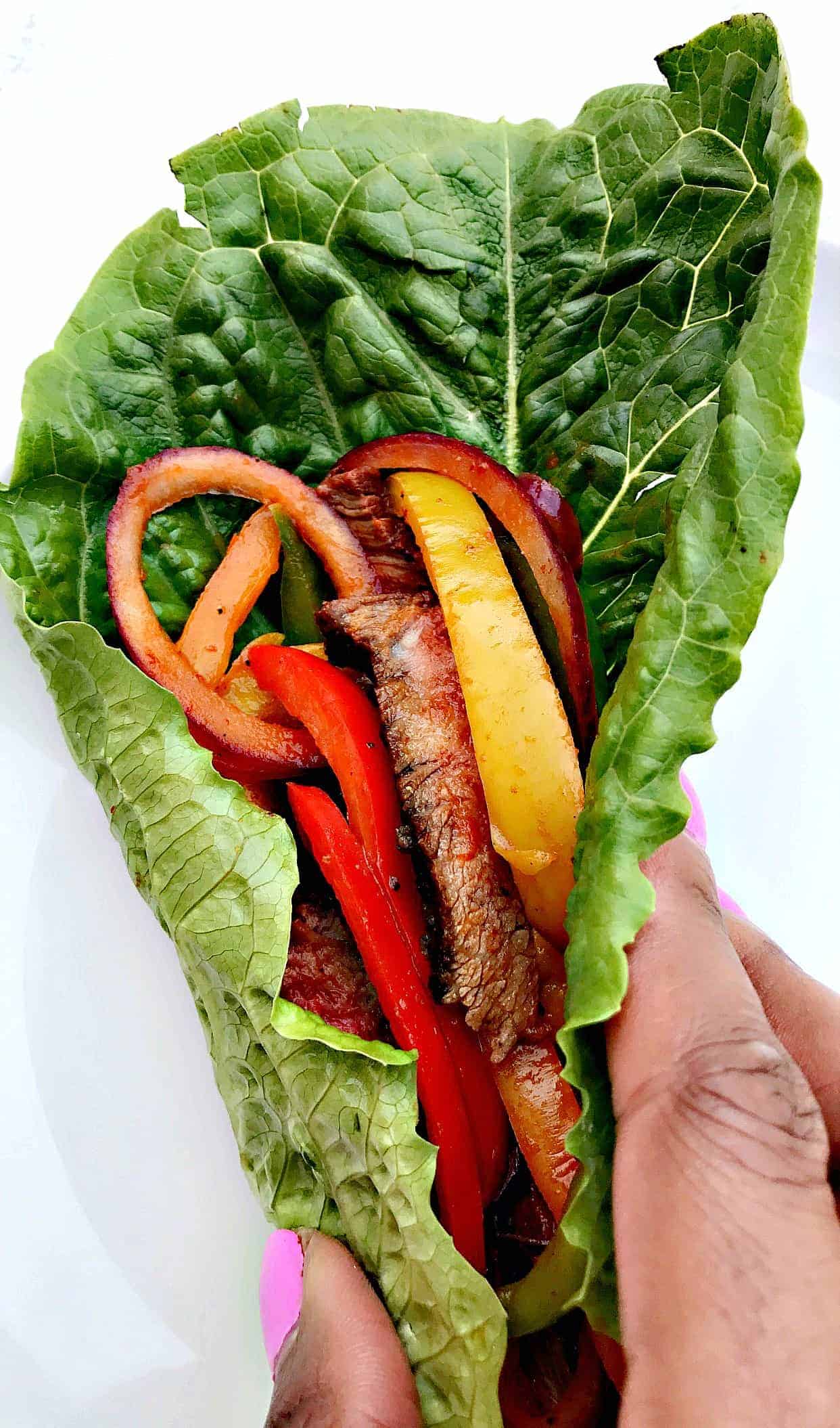 Spicy LowCarb Paleo Carne Asada Steak Lettuce Wraps