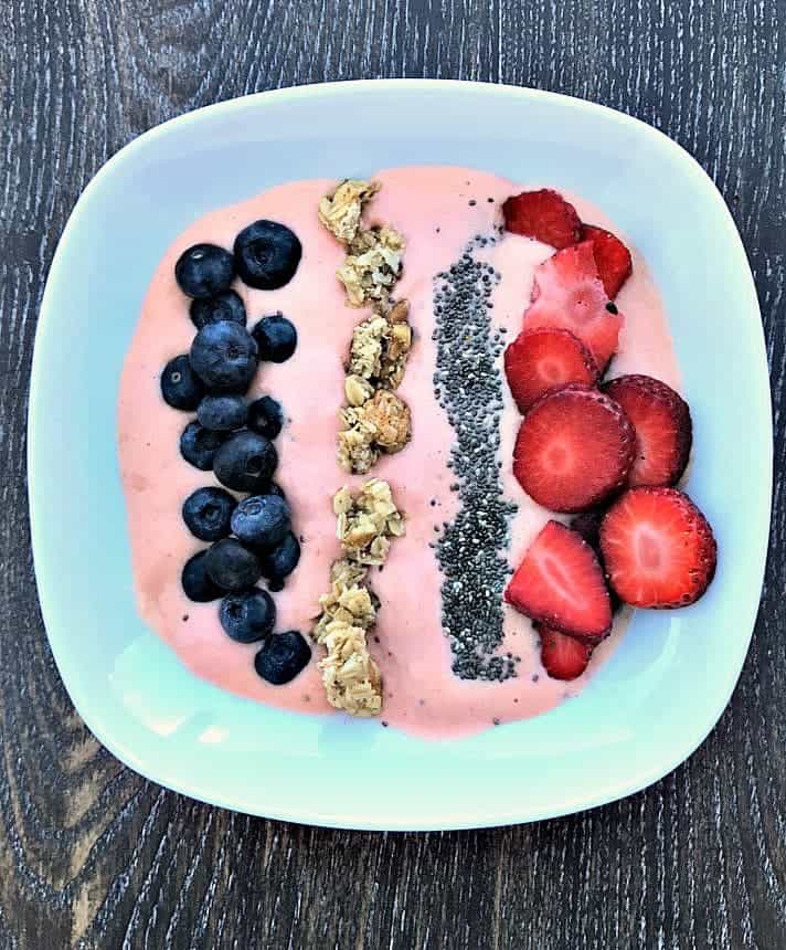 strawberry protein smoothie bowl