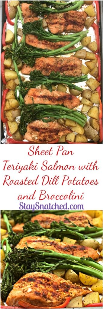 Sheet Pan Teriyaki Salmon with Roasted Dill Potatoes and Broccolini