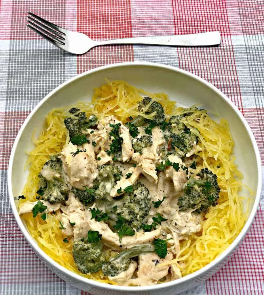 instant pot spaghetti squash chicken alfredo