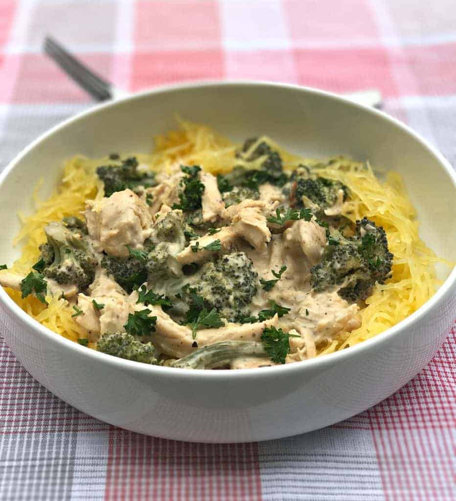 instant pot spaghetti squash chicken alfredo