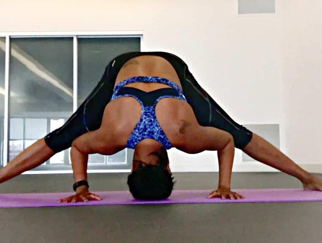 wide legged forward fold