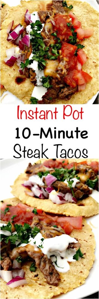 Instant Pot 10-Minute Steak Tacos (carne asada)