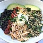 instant pot shredded chicken taco bowl quinoa brown rice