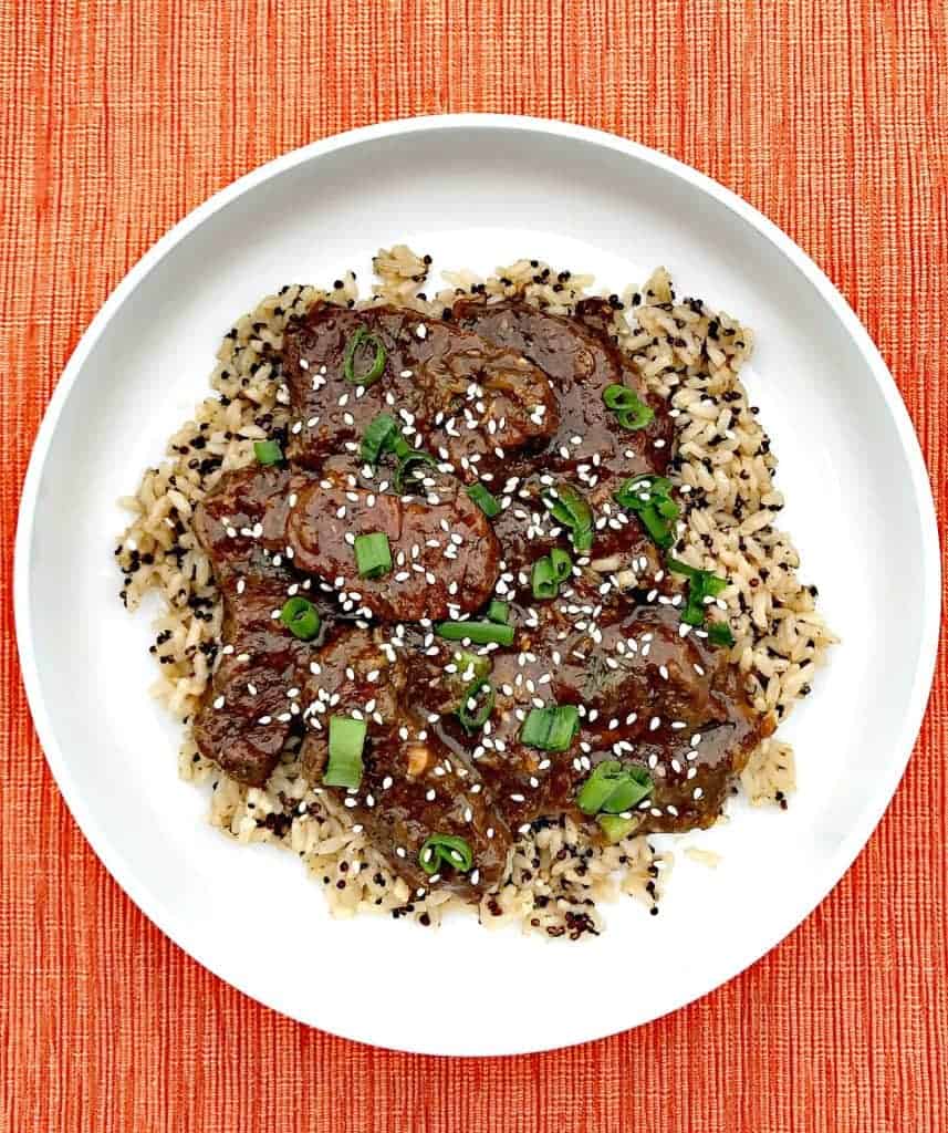 instant pot mongolian beef with quinoa and brown rice