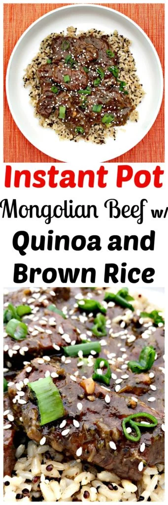 instant pot mongolian beef with quinoa and brown rice