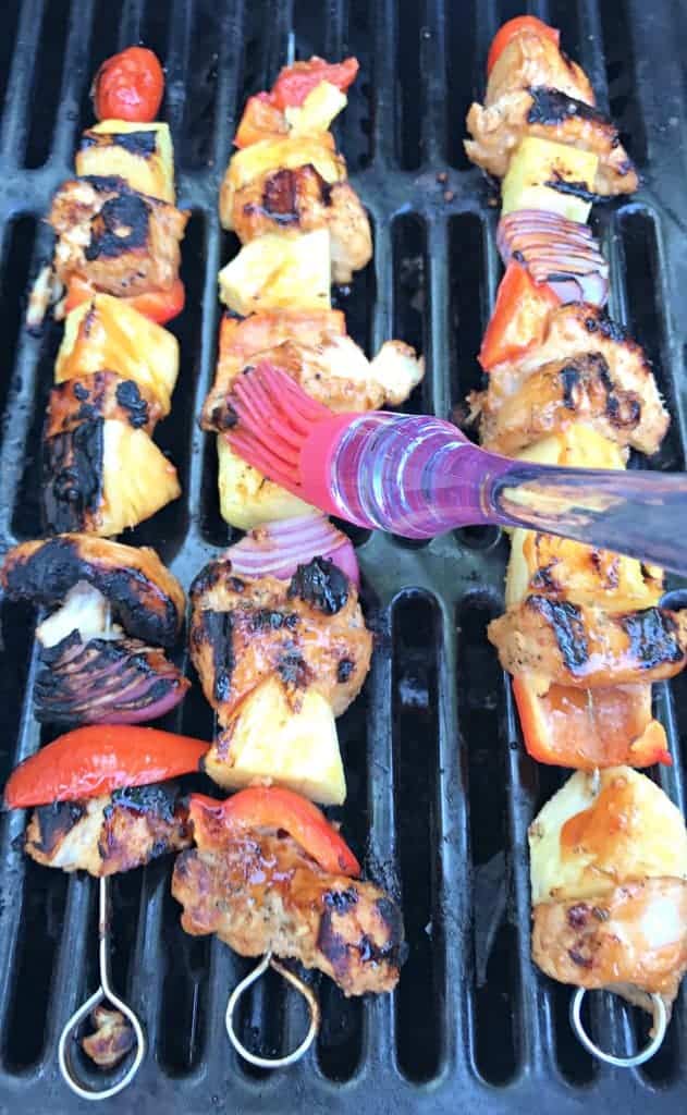 Hawaiian pineapple chicken skewers