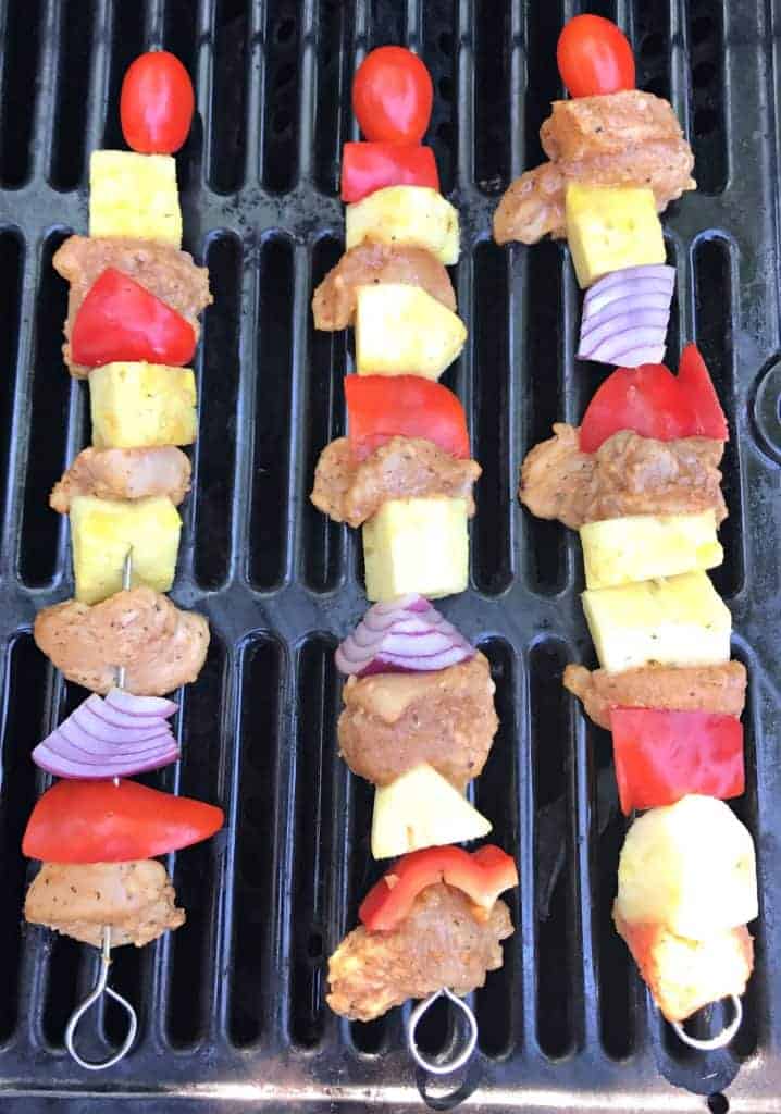 Hawaiian pineapple chicken skewers