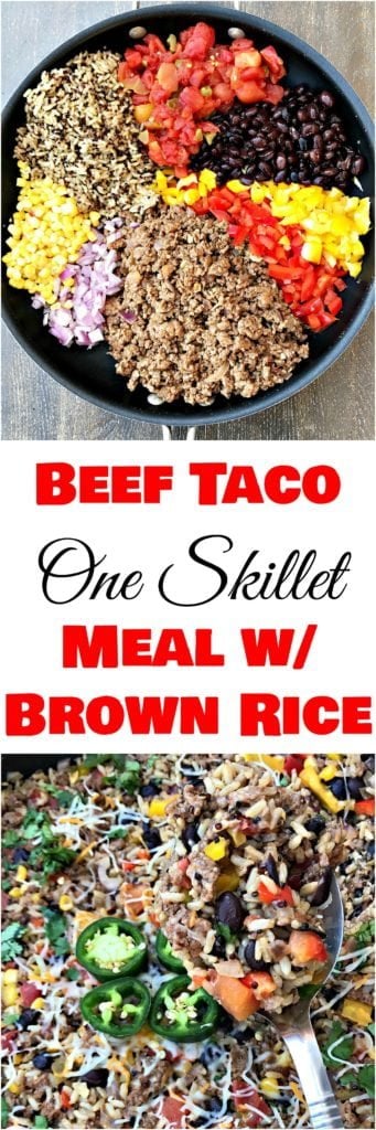 Beef Taco One-Skillet Meal with Quinoa and Brown Rice