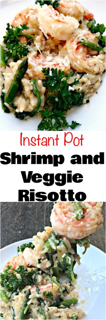 Instant Pot Lemon Shrimp Risotto with Vegetables and Parmesan