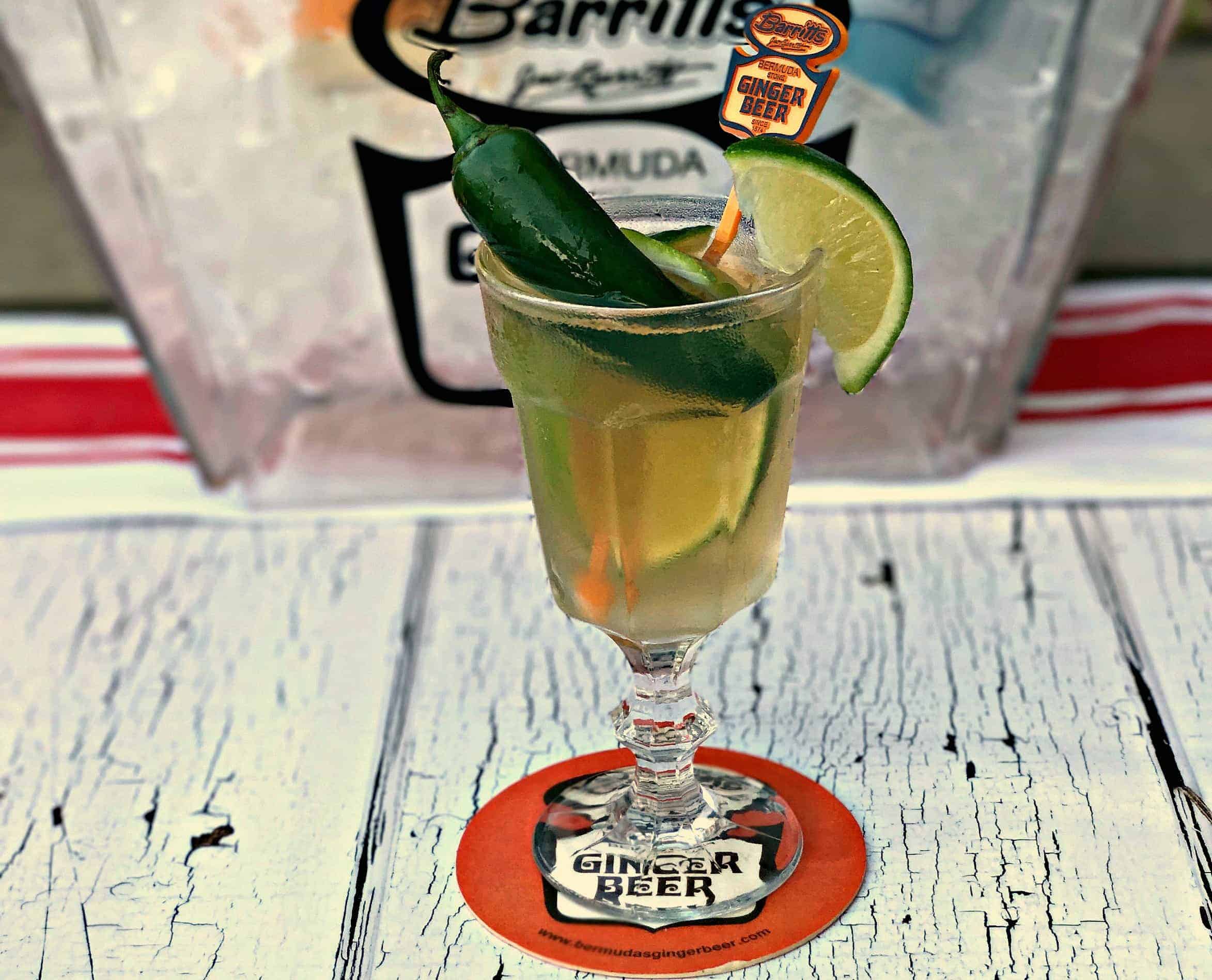 Ginger Beer Tequila Mexican Mule Cocktail in a margarita glass