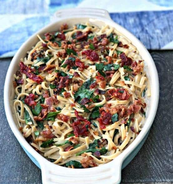 Bacon, Egg, and Spinach Whole Wheat Breakfast Pasta Bacon, Egg, and Spinach Whole Wheat Breakfast Pasta