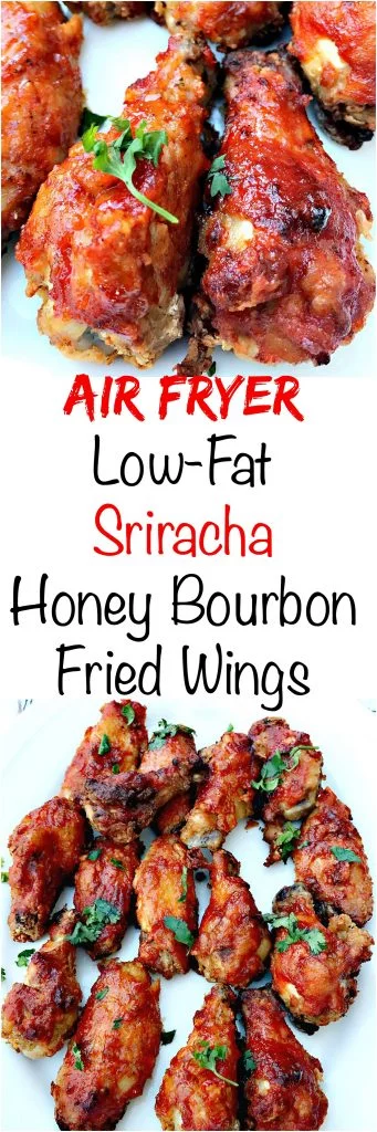 air fryer sriracha honey bourbon fried chicken wings