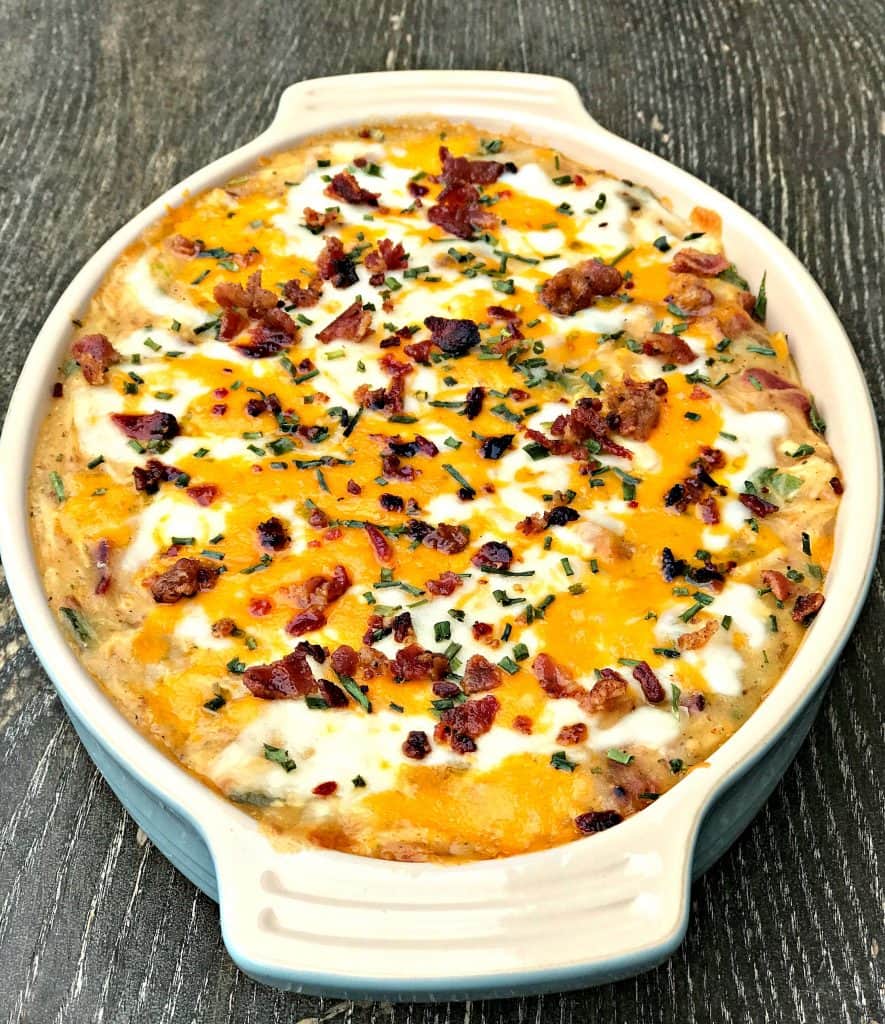 Instant Pot Bacon Chicken Ranch Baked Potato Casserole