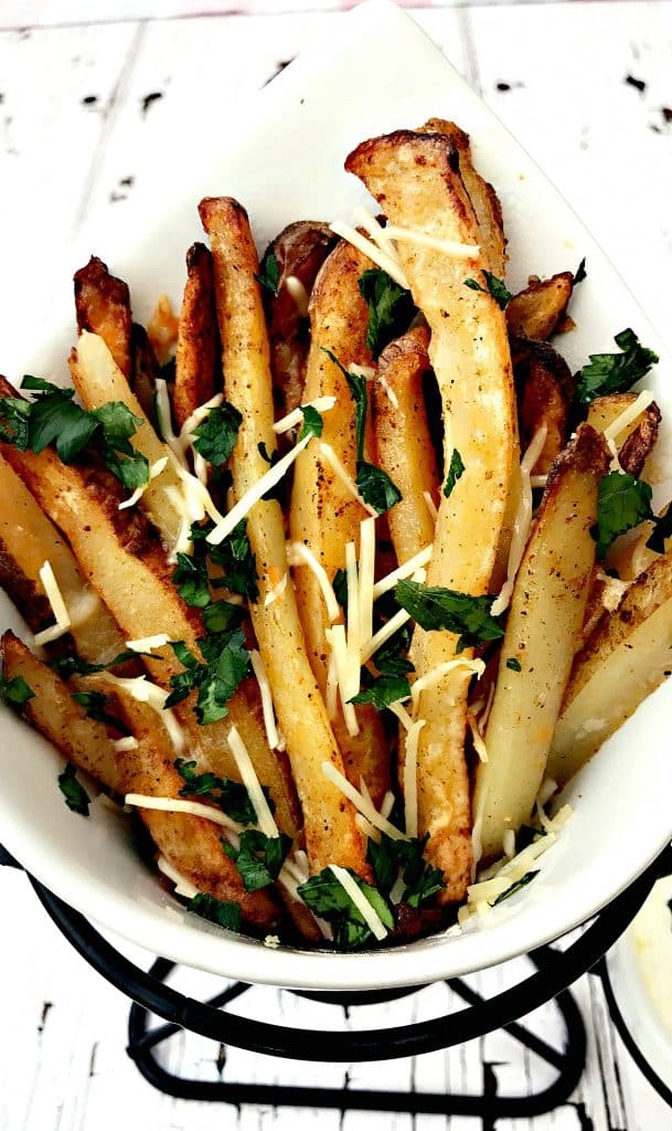 air fryer parmesan truffle oil fries