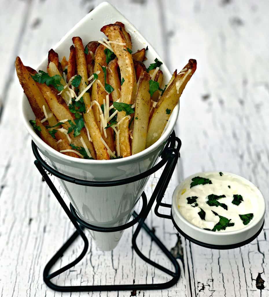 air fryer parmesan truffle oil fries