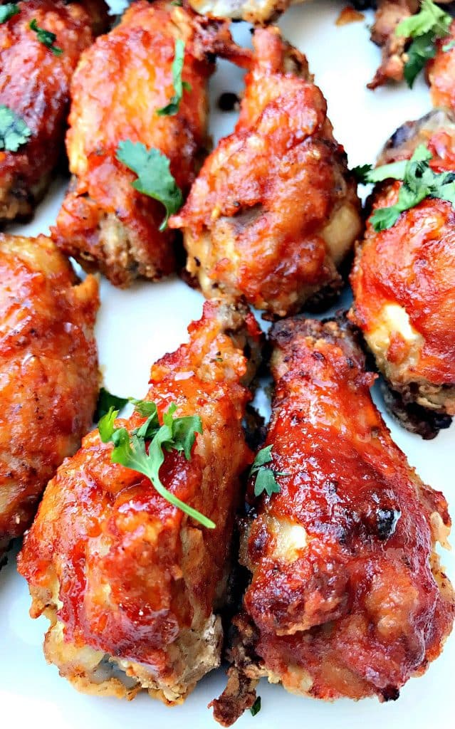 air fryer sriracha honey bourbon fried chicken wings