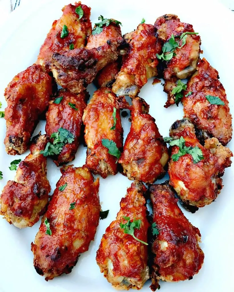 air fryer sriracha honey bourbon fried chicken wings