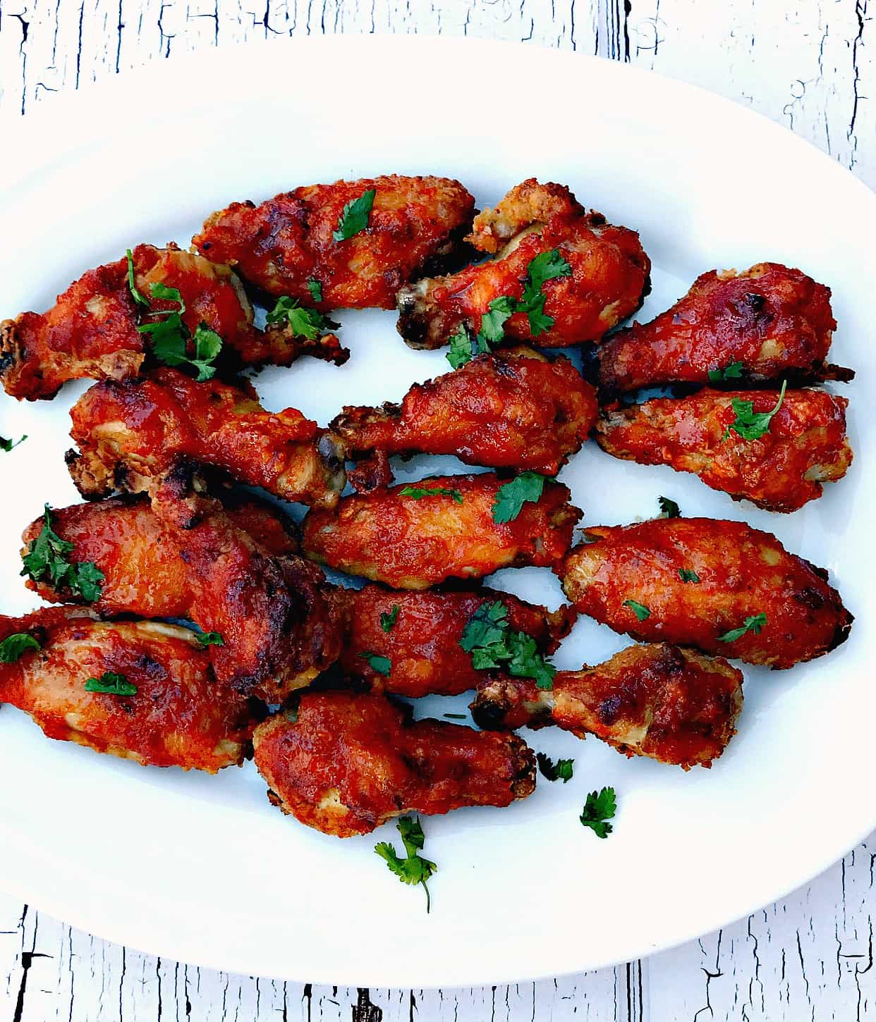 Air Fryer Sriracha Honey Bourbon Fried Chicken Wings