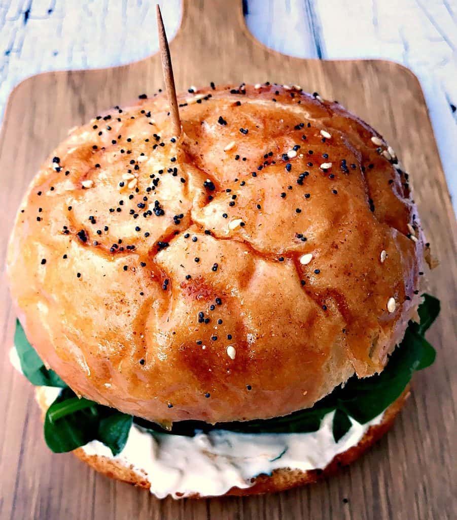 Truffle Oil Mushroom Onion Grilled Burger