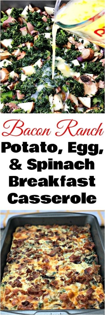 Bacon Ranch, Potato, Egg, and Spinach Breakfast Casserole